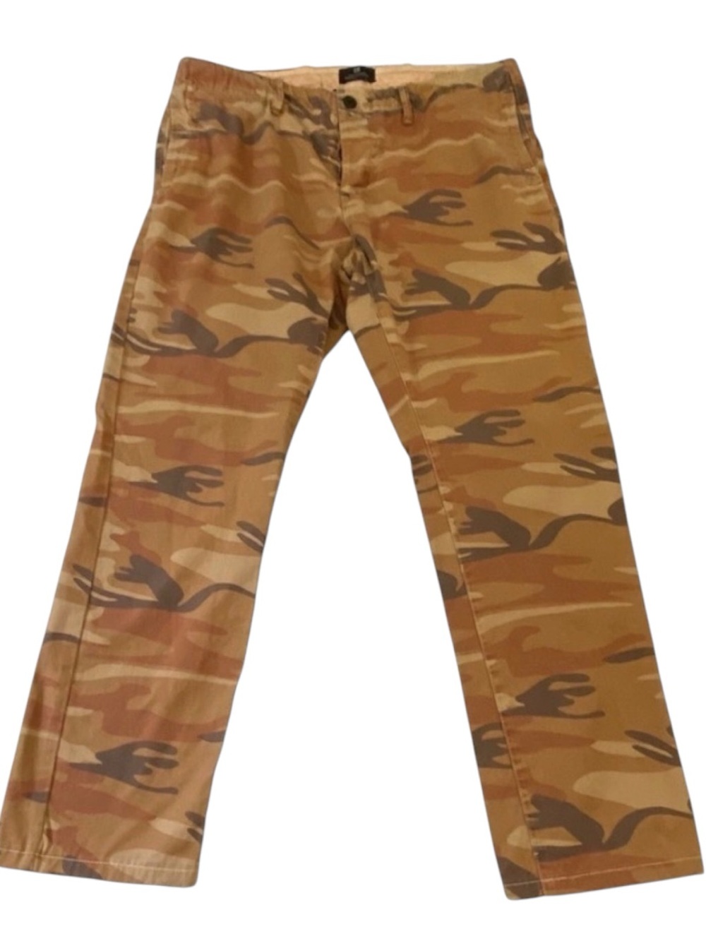SCOTCH and Soda Warren camo combat pants cognac camel button fly 100% cotton 33